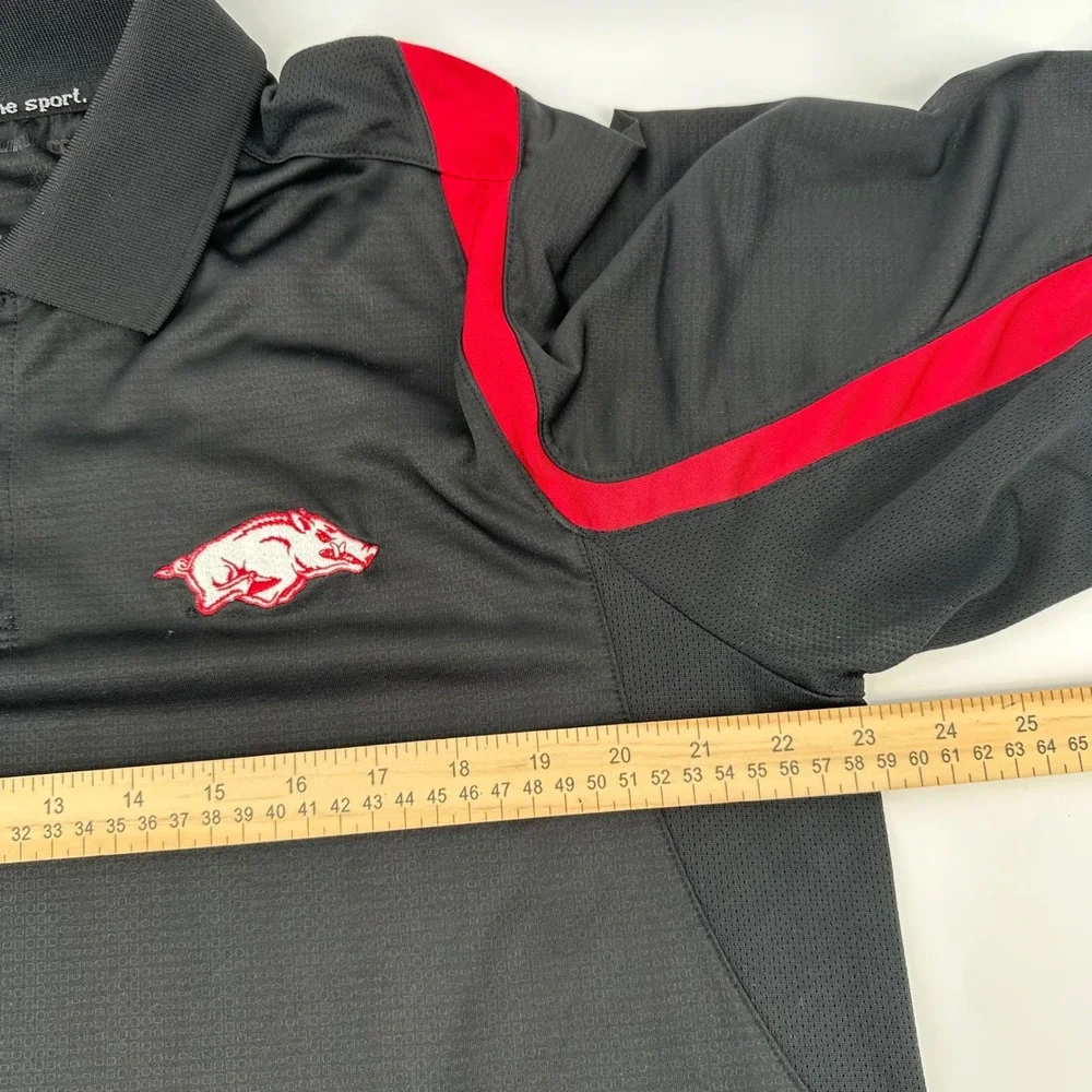 Adidas Arkansas Razorbacks‎ Mens XL Polo Shirt Black Red ClimaCool 1968A 08